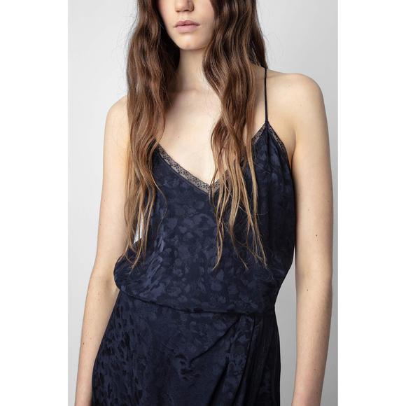 NEW ZADIG & VOLTAIRE women's rixi jac leo dress in encre - Picture 3 of 3